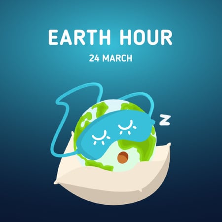 Sleeping Earth globe Animated Post Design Template