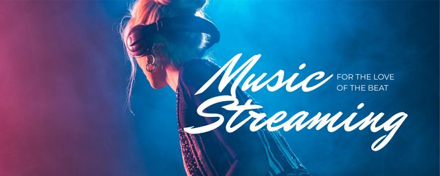 Designvorlage Music streaming für Twitch Profile Banner