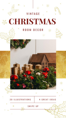 Ontwerpsjabloon van Instagram Story van Christmas Decorations Ideas Baubles and Candles