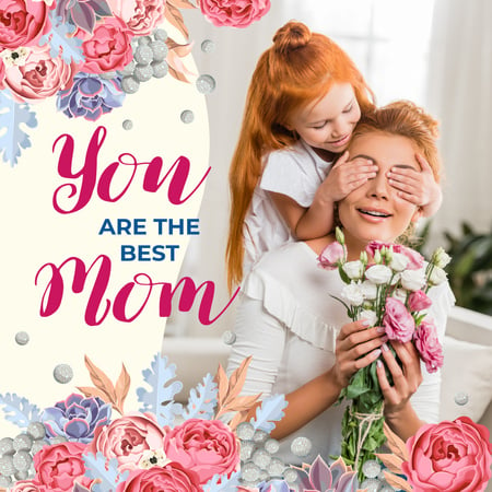 Mother's Day Greeting Daughter Surprising Her Mother Instagram – шаблон для дизайну