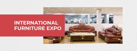 Furniture Expo invitation with modern Interior Facebook cover Design Template