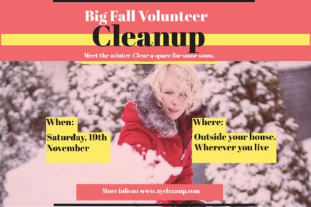 Winter Volunteer clean up Gift Certificate Πρότυπο σχεδίασης