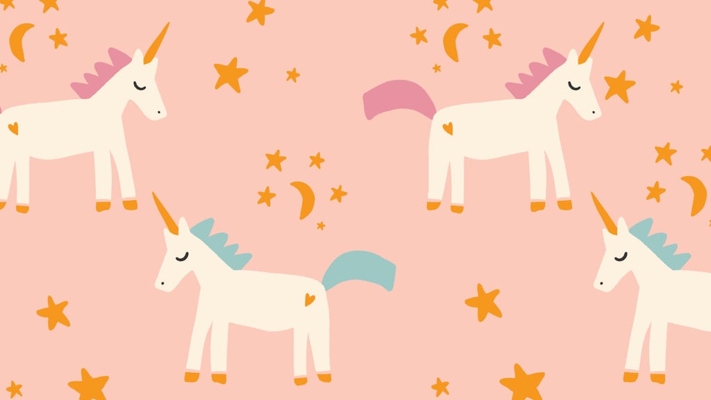 Magical Unicorns pattern Zoom Background Design Template