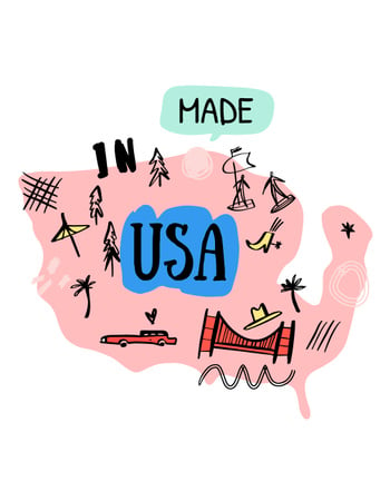 USA Travel Spots and Activities T-Shirt Πρότυπο σχεδίασης