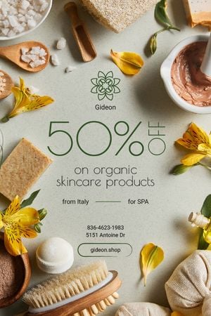 Natural Skincare Products Offer Soap and Salt Tumblr Πρότυπο σχεδίασης