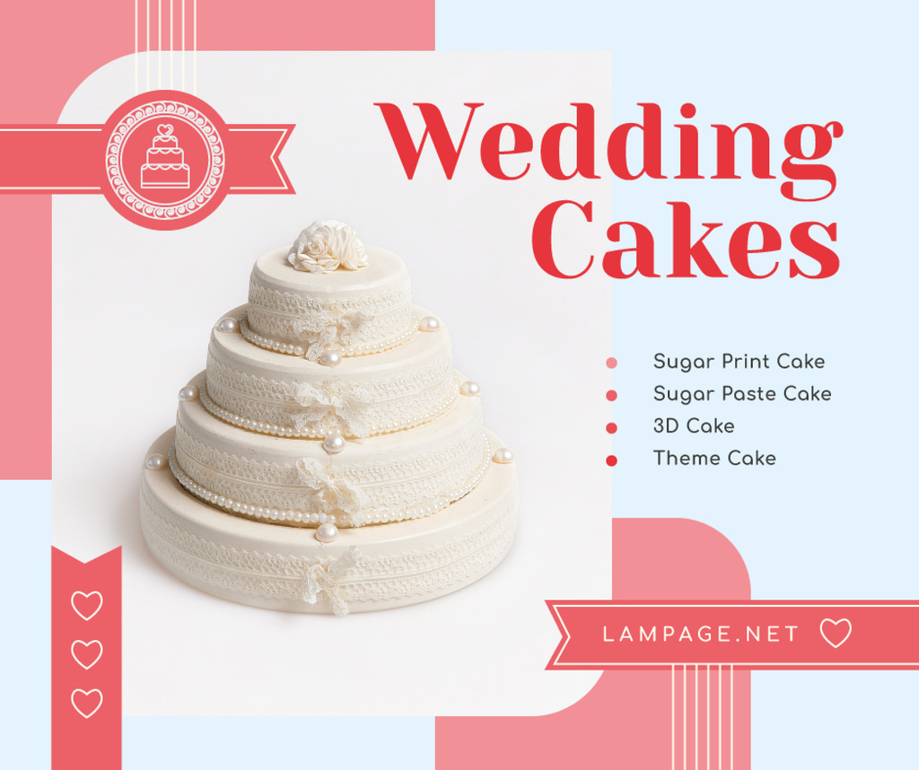 Wedding offer big White Cake Facebook Πρότυπο σχεδίασης