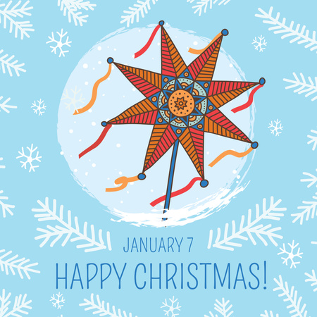 Happy Christmas Greeting with Festive Star Instagram – шаблон для дизайна