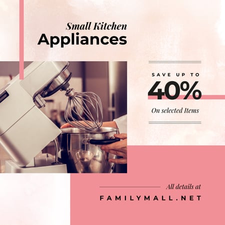 Chef cooking with mixer for Appliances Sale Instagram AD Design Template
