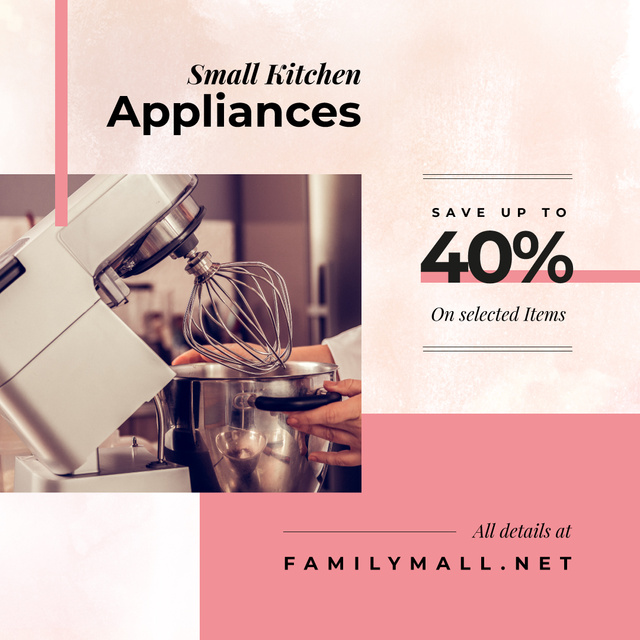 Designvorlage Chef cooking with mixer for Appliances Sale für Instagram AD
