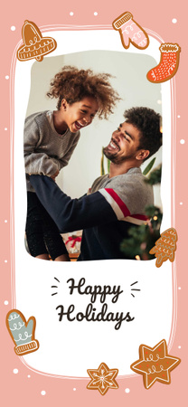 Ontwerpsjabloon van Snapchat Moment Filter van Vader en dochter vieren wintervakantie