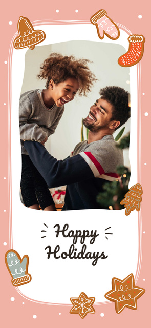 Dad and daughter celebrating Winter Holidays Snapchat Moment Filter – шаблон для дизайна