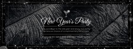 Szablon projektu New year Party invitation with feathers and confetti Facebook Video cover