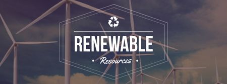 Renewable Energy Wind Turbines Farm Facebook cover Design Template