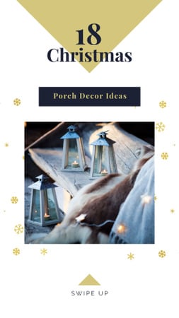 Modèle de visuel Decorative lanterns with candles on Christmas - Instagram Story