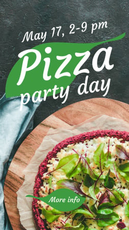 Pizza Party Day Ad Instagram Story Design Template