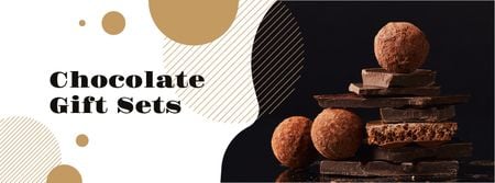 Plantilla de diseño de Dark sweet Chocolate pieces Facebook cover 