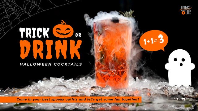 Designvorlage Trick or Treat Halloween Drink Offer Cocktail Glass für Full HD video