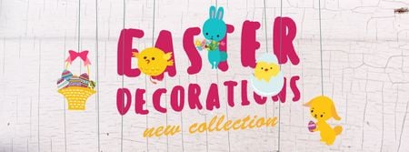 Easter decorations with animals Facebook Video cover tervezősablon
