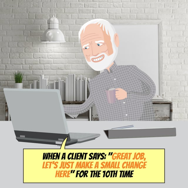 Senior man working on Laptop Animated Post Design Template