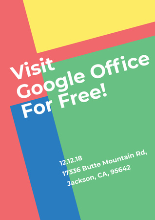 Invitation to Google Office for free Poster tervezősablon