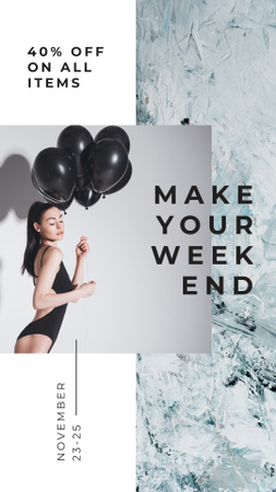 Platilla de diseño Girl in swimsuit holding balloons Instagram Story