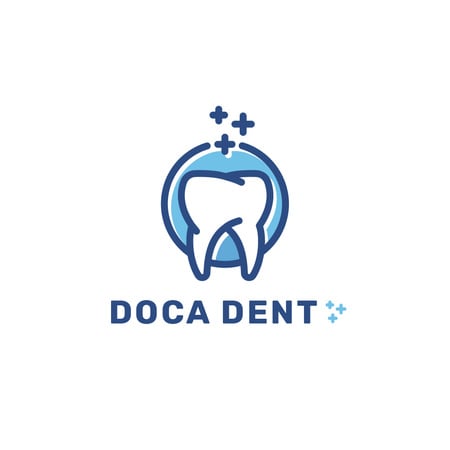 Dental Services with Healthy Tooth Icon Logo Design Template
