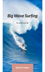 Surfer Riding Big Wave in Blue