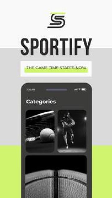 Sport events broadcasting App promotion Mobile Presentation Design Template