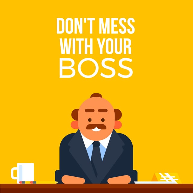 Emotional Angry Boss on Yellow Animated Post Design Template