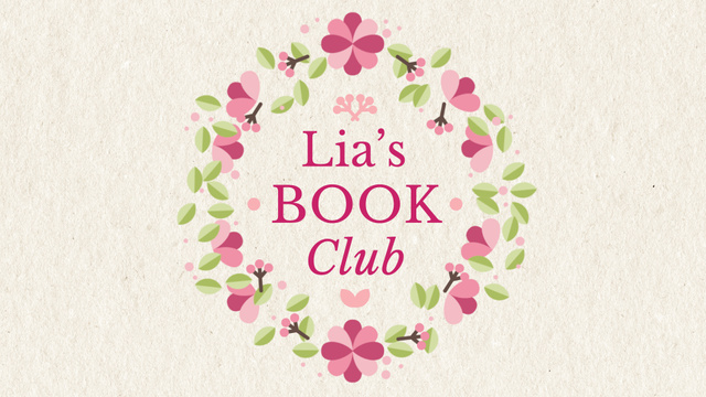 Book Club Ad Circle Frame With Flowers Full HD video tervezősablon