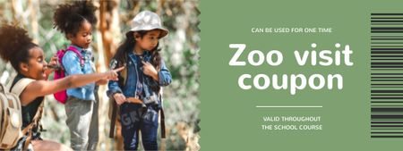 Zoo Visit Offer with group of Kids Couponデザインテンプレート