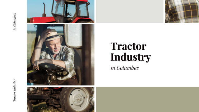 Farmer on Tractor Working in Field Youtube Design Template