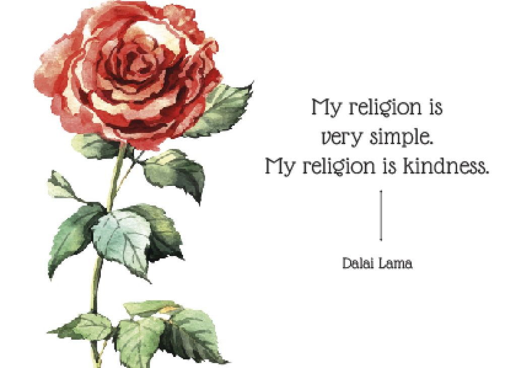 Citation about very simple religion   Card Design Template