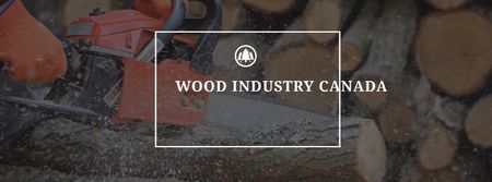Wood industry with Firewood Facebook cover tervezősablon