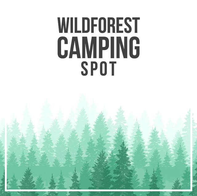 Green coniferous Foggy Forest Animated Post Design Template