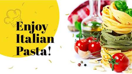 Designvorlage Delicious Italian pasta für Title