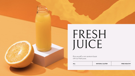 Fresh orange Juice in bottle Full HD video Tasarım Şablonu