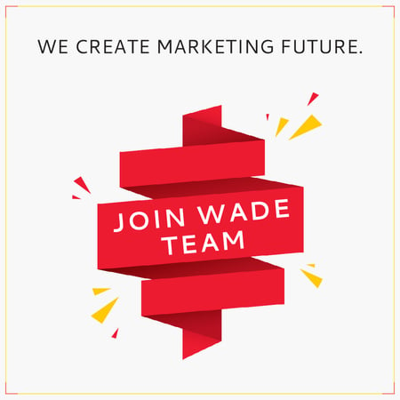 Plantilla de diseño de Invitación del equipo de marketing en cinta roja Instagram AD 