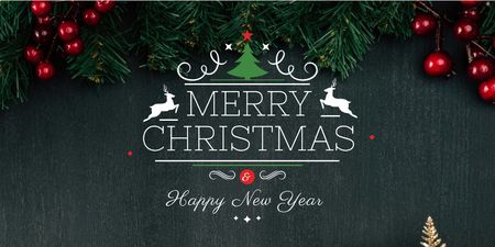 Plantilla de diseño de Christmas greeting card Twitter 