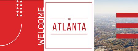 Plantilla de diseño de Vista de la ciudad de Atlanta Facebook cover 