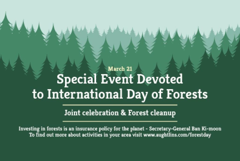 Plantilla de diseño de Special Event devoted to International Day of Forests Gift Certificate 