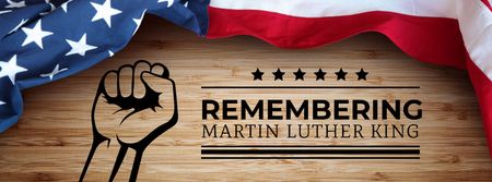 Martin Luther King Day Greeting with Flag Facebook cover Modelo de Design