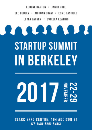 Szablon projektu Startup Summit Announcement Businesspeople Silhouettes Flayer