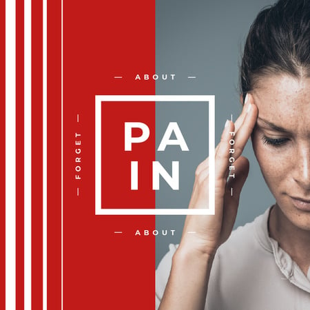 Woman suffering from Headache Instagram AD – шаблон для дизайну
