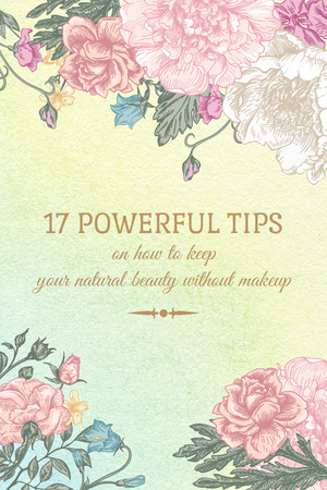 Designvorlage Beauty Tips in Tender Flowers Frame für Pinterest