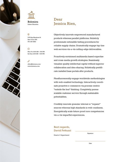 Modèle de visuel Business company official offer - Letterhead