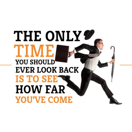 Motivational quote with Running Businessman Instagram AD tervezősablon