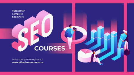 Business Courses SEO Tools Concept FB event cover Design Template