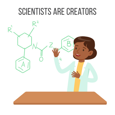 Scientist working on molecule structure Animated Post Design Template
