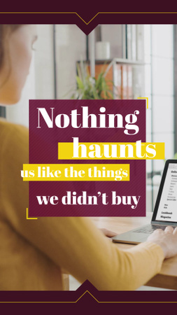 Consumerism Quote Woman Shopping Online Instagram Video Story Šablona návrhu